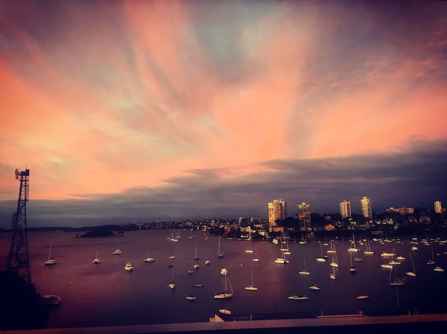 sunset from the balcony