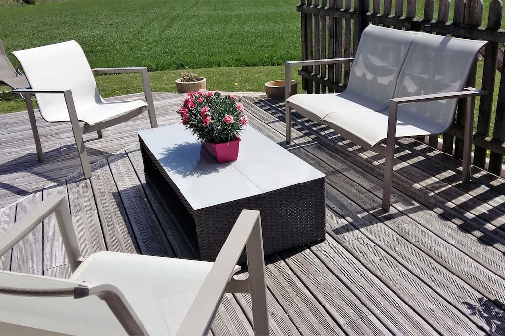 Salon détente sur la terrasse