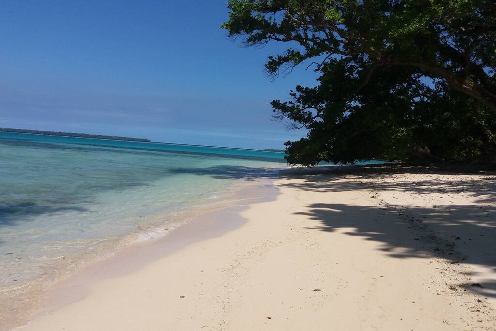 Your own clean sand and clear, warm water