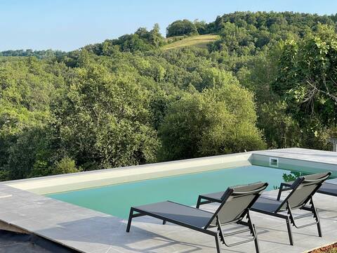 Stone barn with private pool