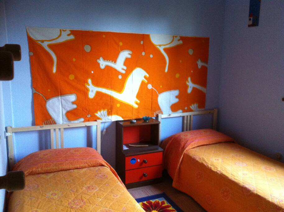 The room with twin beds