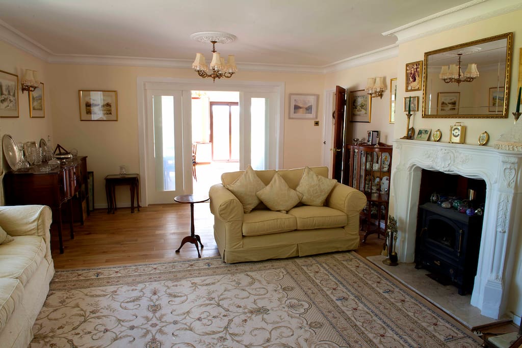 Beautiful sitting room with open fire