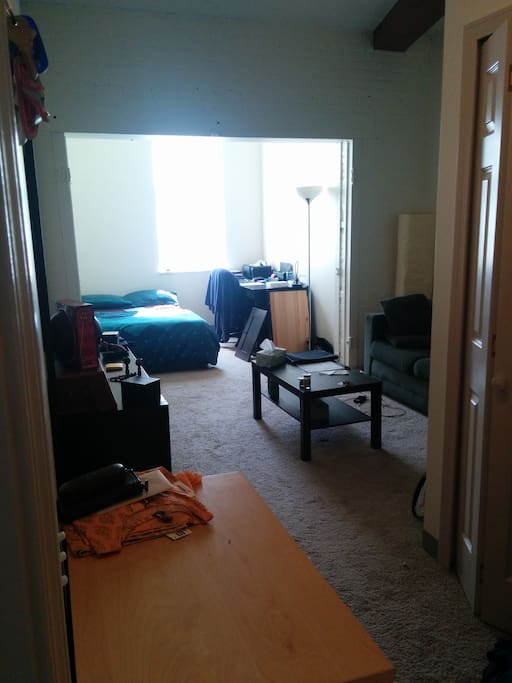Room has a little alcove, making it very cosy