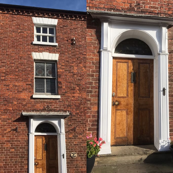 This is our front door. Prees House is a Georgian, 3 storey house.