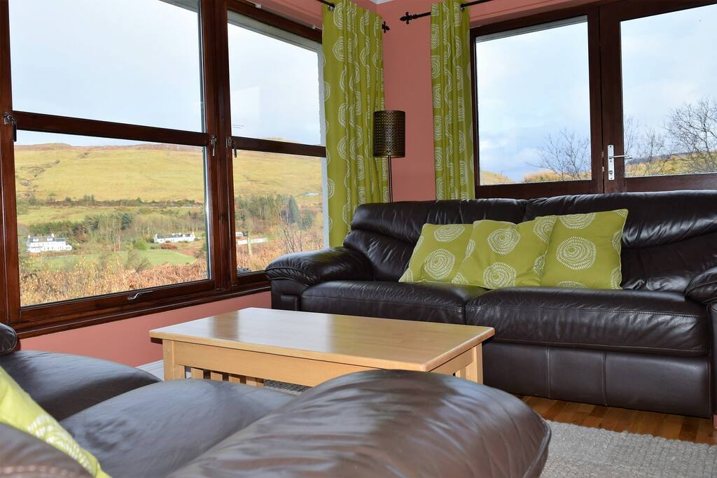 Sitting area overlooking Glen Drynoch