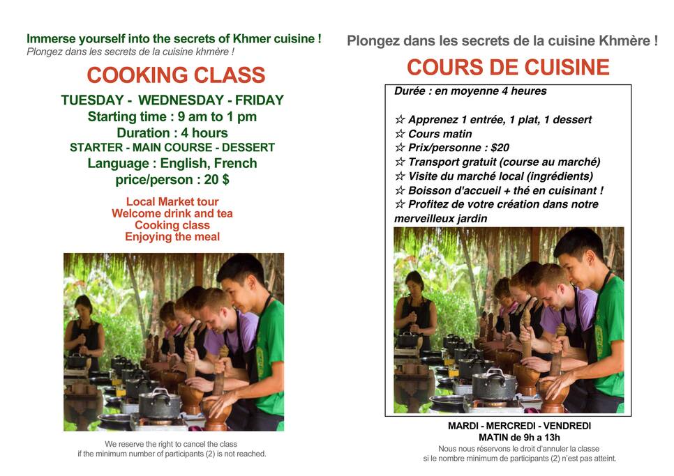 Khmer cooking classes/ Cours de cuisine Khmere