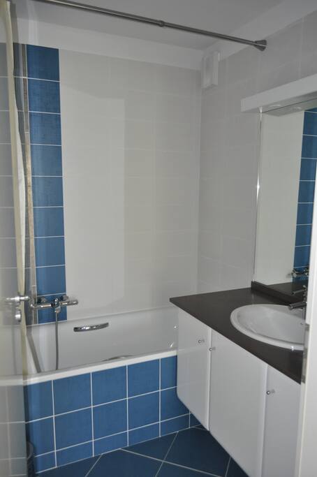 Salle de bain avec baignoire