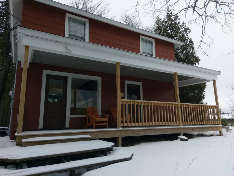Porch with great views of Lake Placid Village