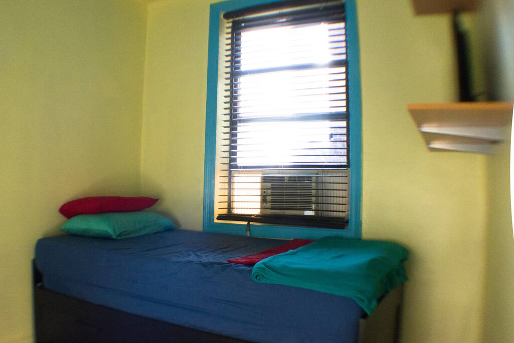AC keeps the room nice and cool in the summer months.