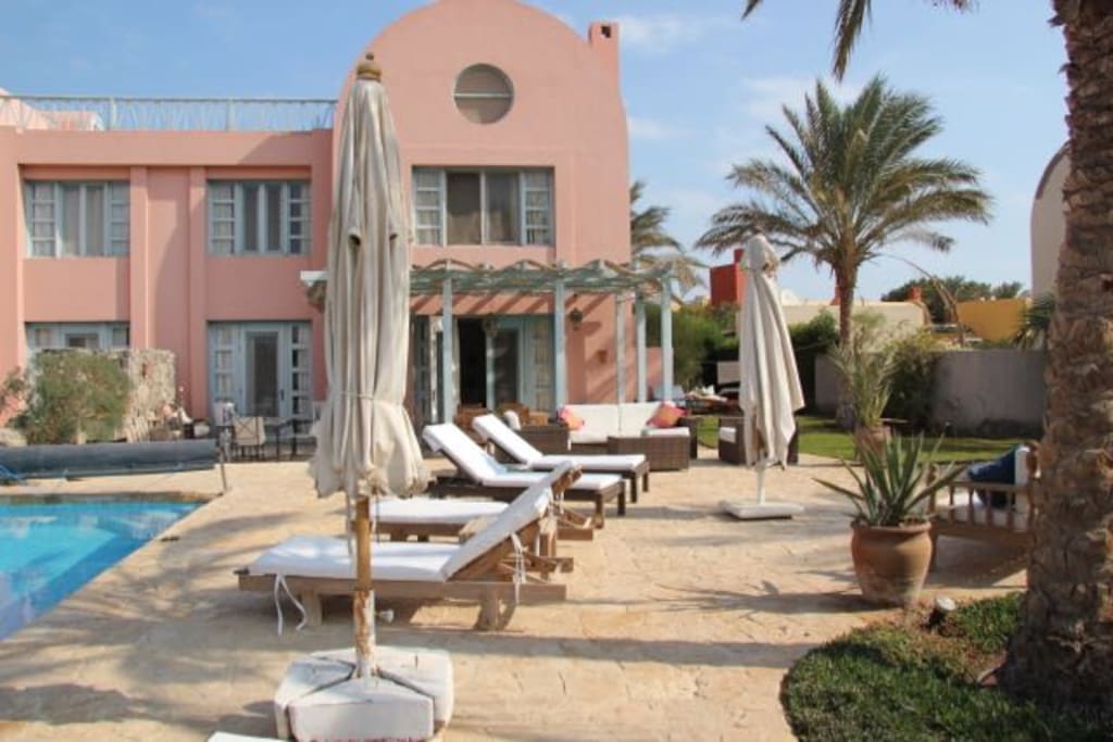 Back view from the beach