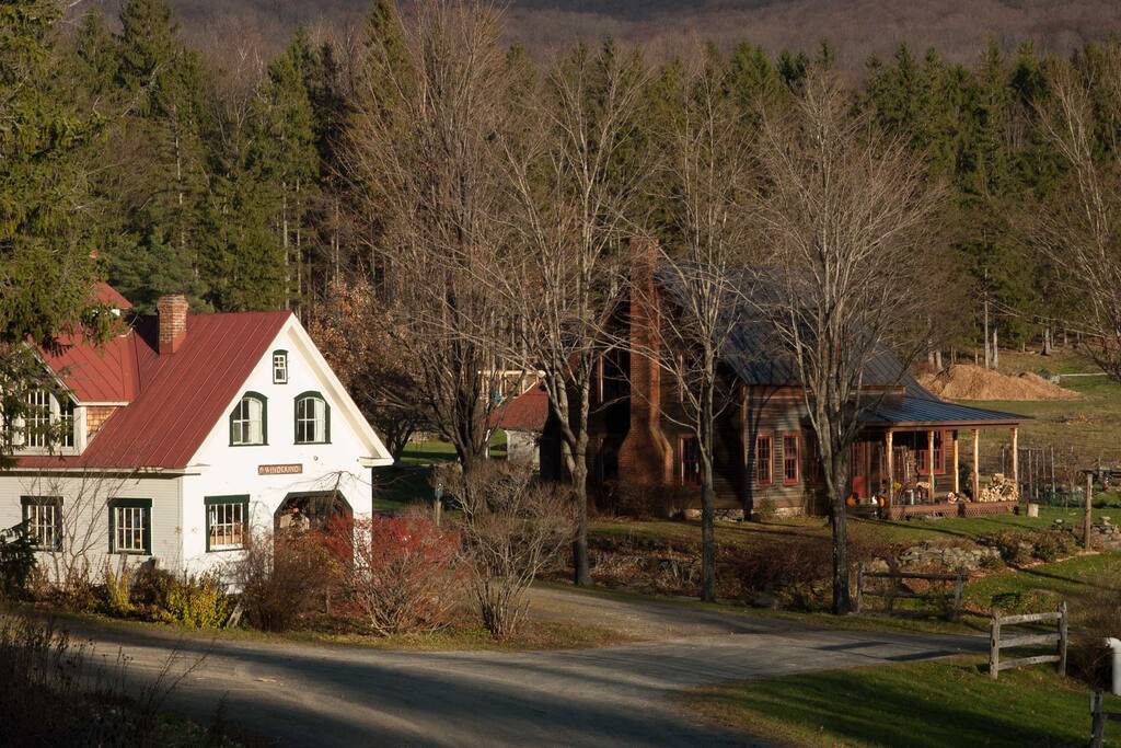 The Studio and Farm House, background.