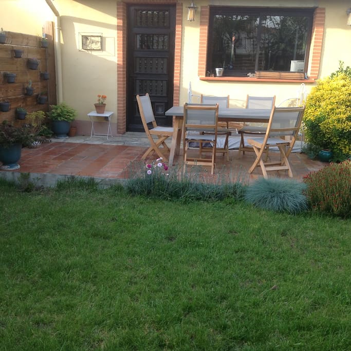 terrasse plein sud sur jardin