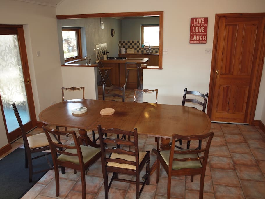 Looking from Lounge into dining room & kitchen