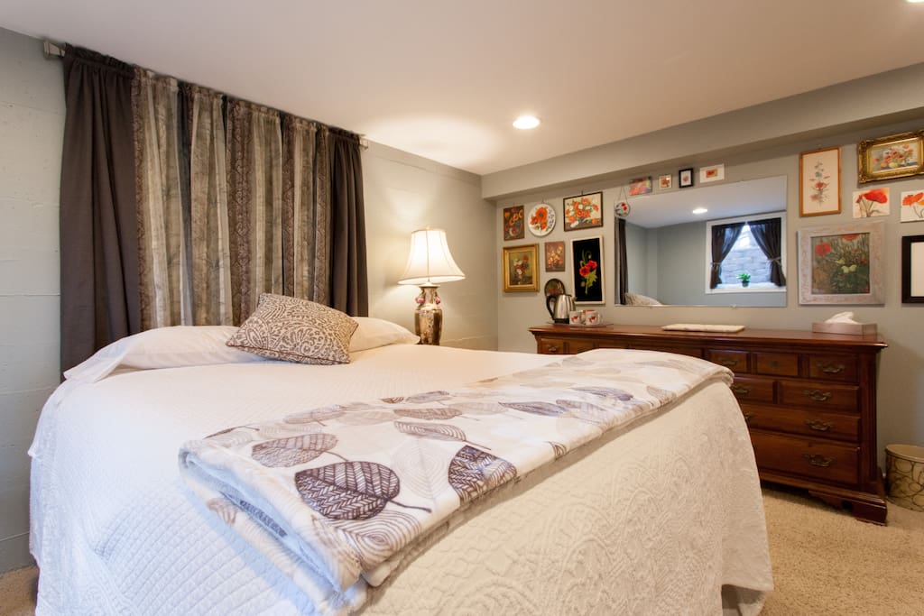 Plenty of blankets keep you toasty in the winter - there's even a little space heater in case you need a touch of extra warmth.