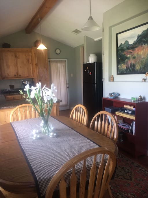 Dining room, looking into the kitchen.
