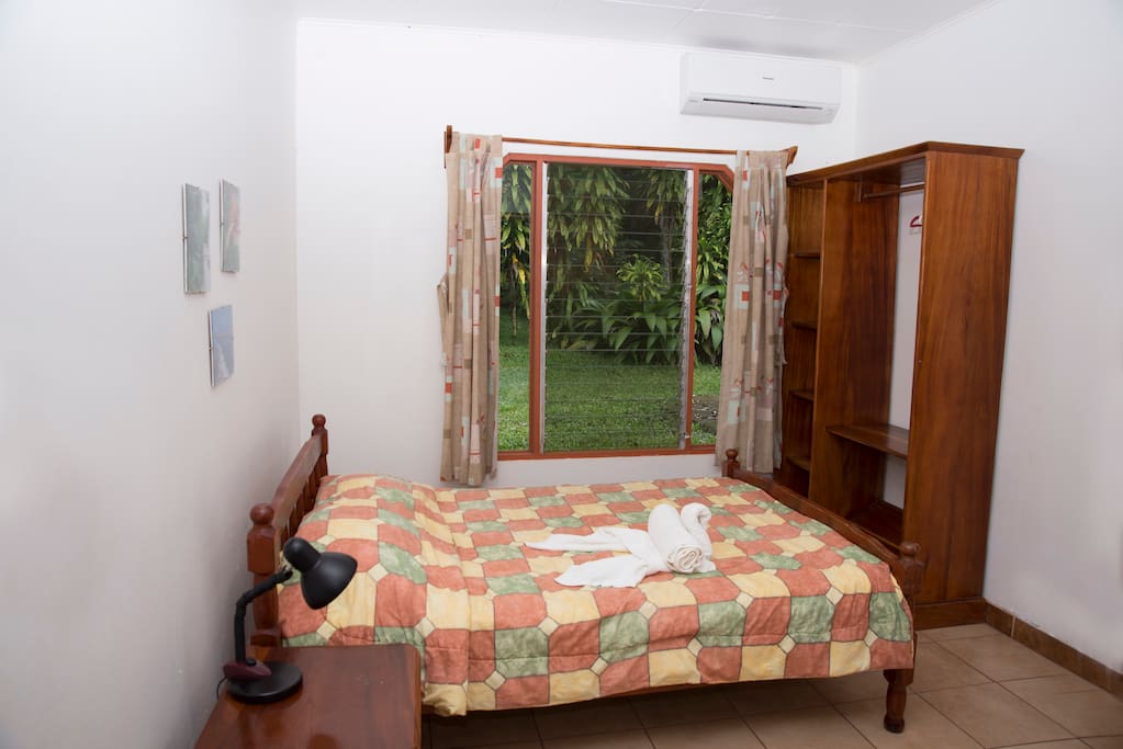 Double bed in bedroom