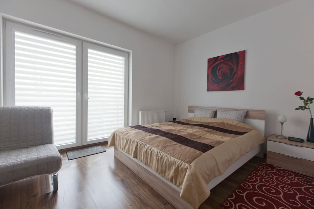 Rolled blinds will create a good atmosphere for your sleep and rest