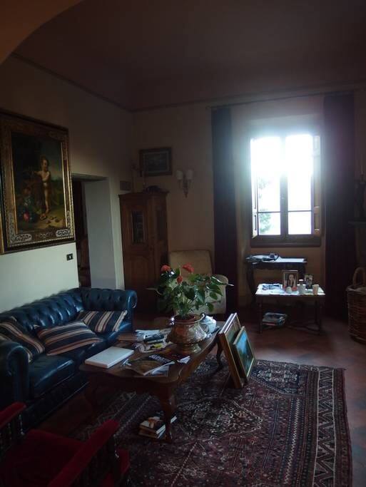 formal lounge room looks over the vineyards with long distance views