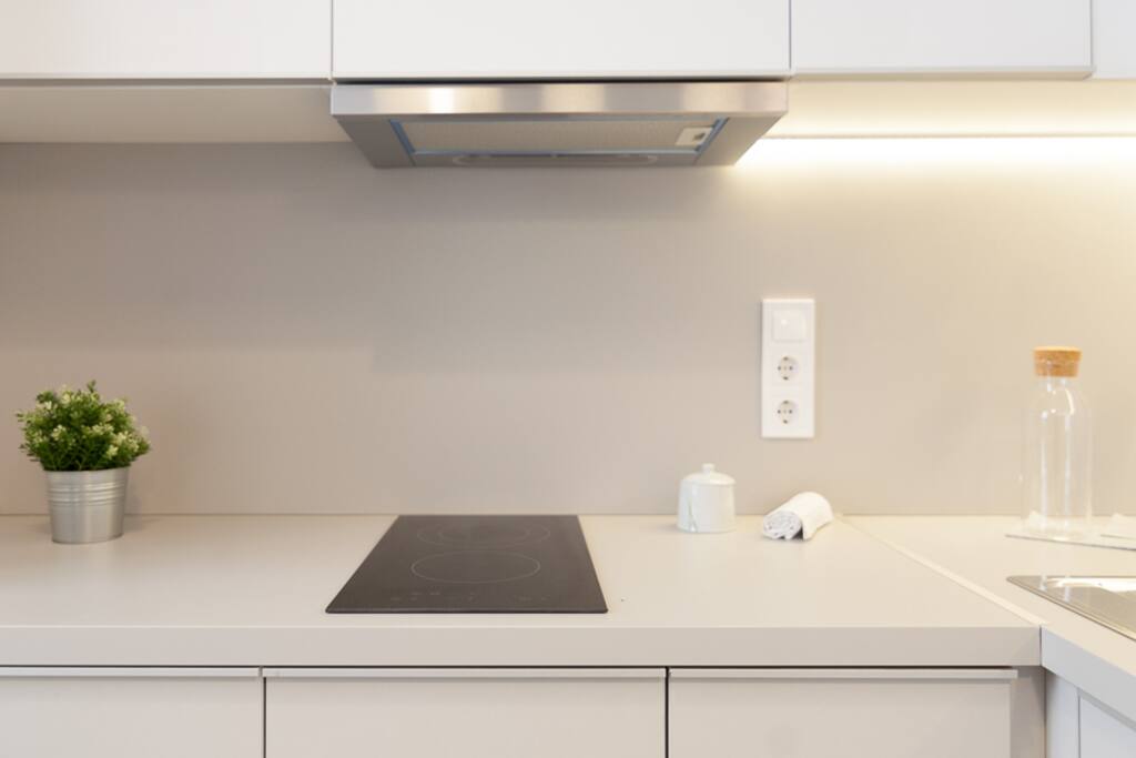 the kitchen is fully equipped