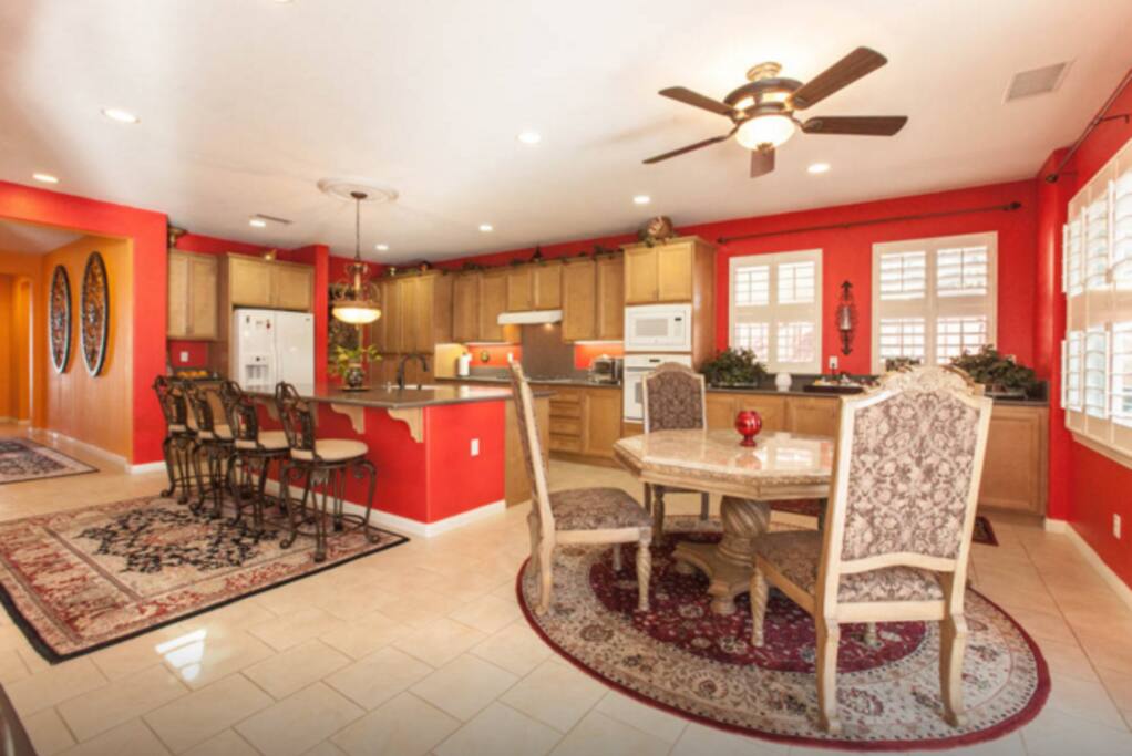 Breakfast nook and kitchen areas