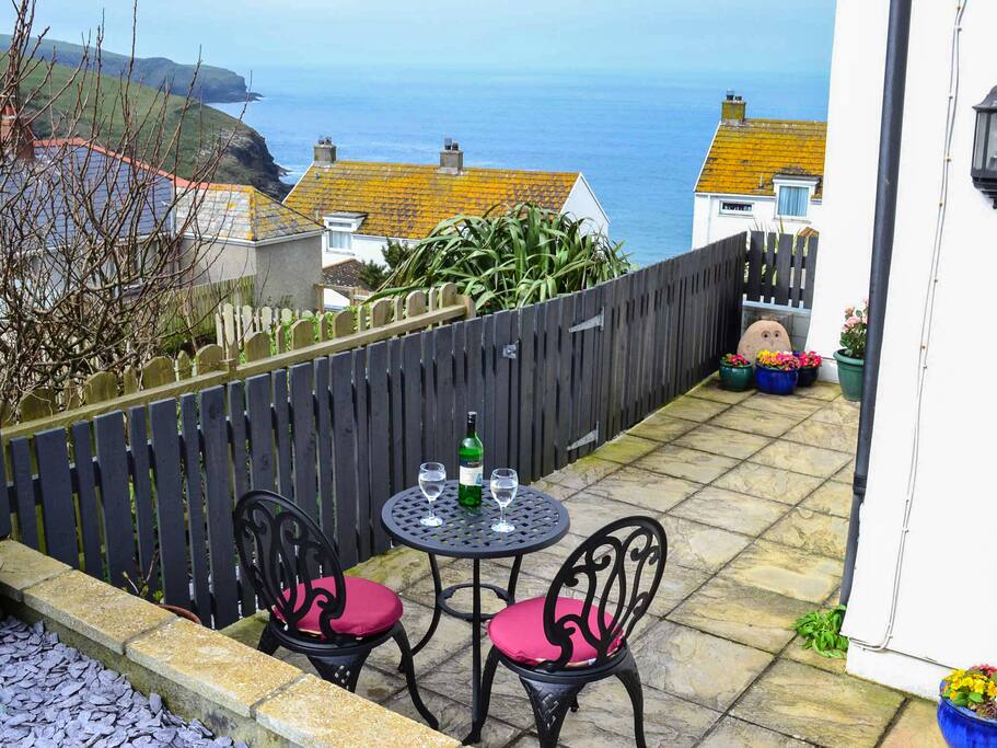 The patio and bistro table