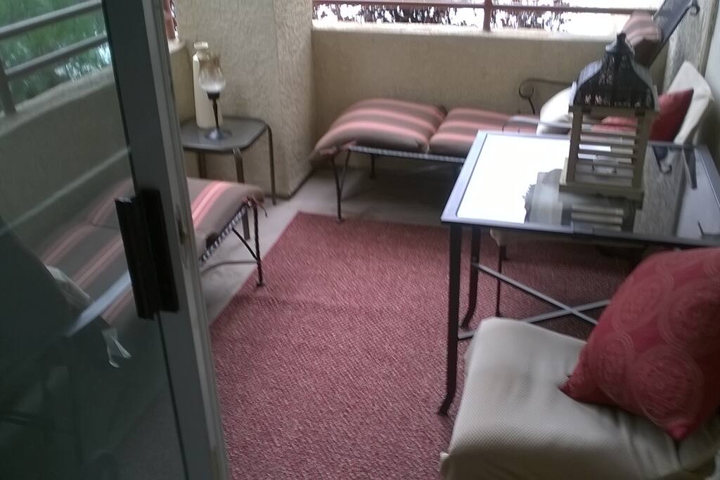 Relax on patio, prior to your events.. ie, smoking only on patio with door closed, please.