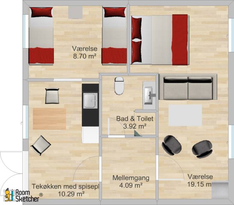 Plan drawing of the apartment.