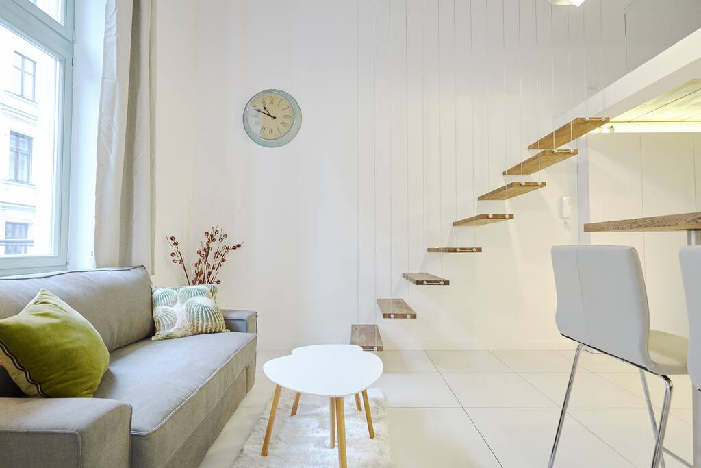 Sofa and stairs