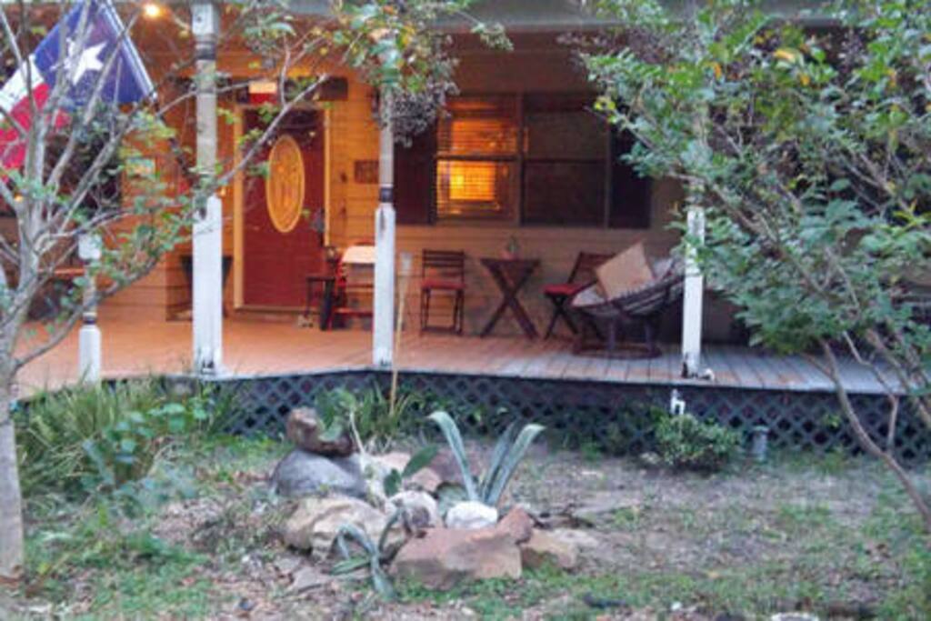 There is plenty of places to sit on the large front porch.