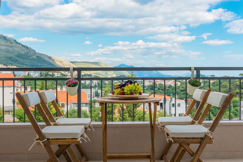 Balcony with beautiful view :) ...and outdoor seating / dining area