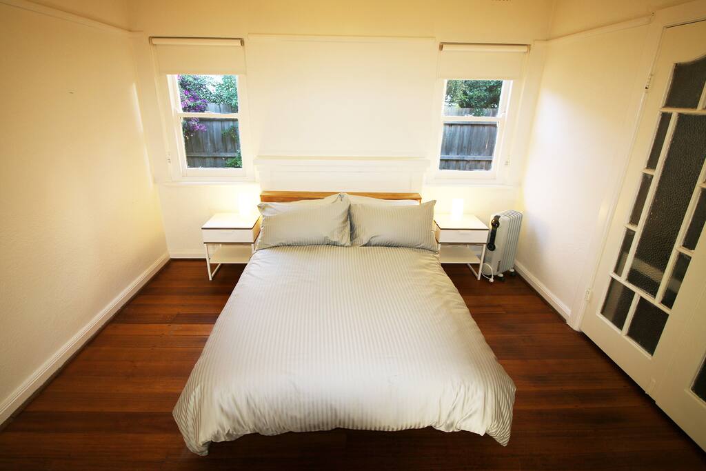 3rd Bedroom: All Brand New DOUBLE Mattress, Extra Warm Quilt, linen and bedsheets. Plus 4 Pillows, they're very comfortable!
Delonghi Electric Heater.
This Bedroom TWO has a large Built-in wardrobe.