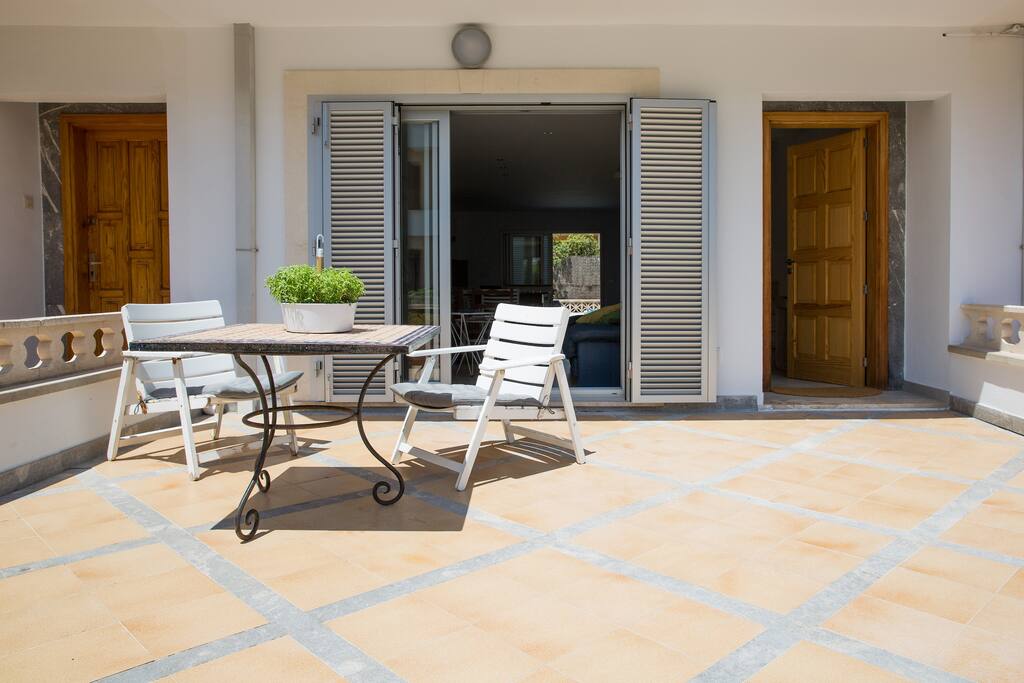 Front terrace, entrance to the property