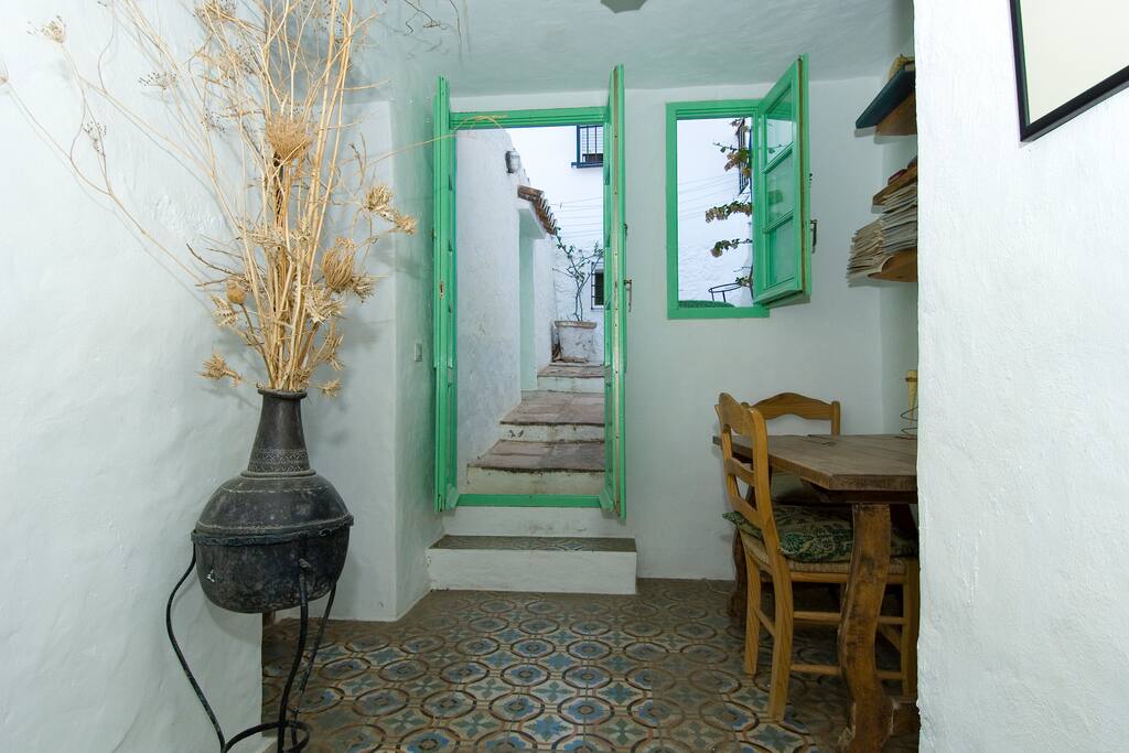 Access to the roof terrace with stunning views over Casares village are UNESCO world Heritage site
