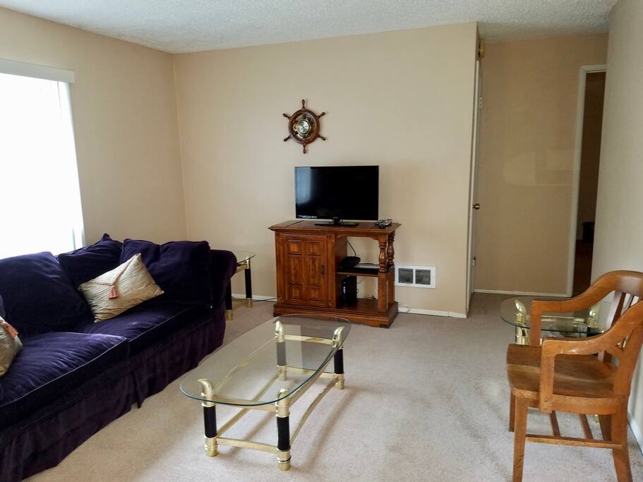 Cable TV and DVD player.
