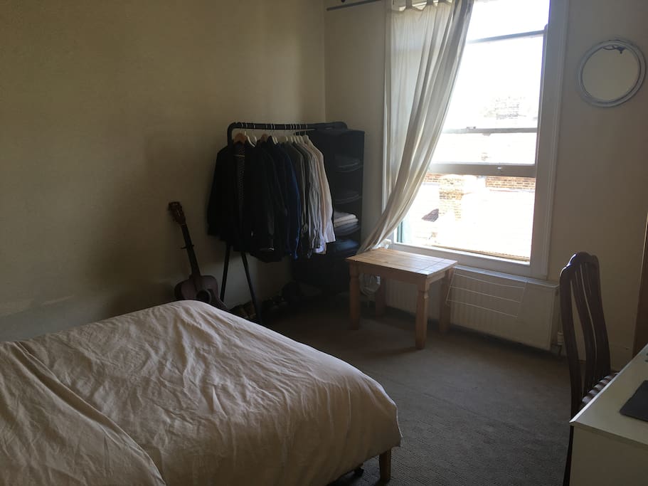 The bedroom gets the morning sun