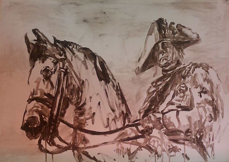 Portrait "Alter Fritz zu Pferde"