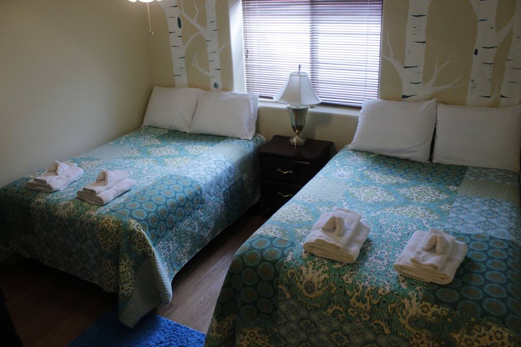 Bedroom Two - Two full sized beds with walk in closet.