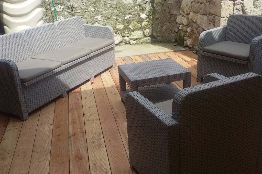 coin détente sur la terrasse