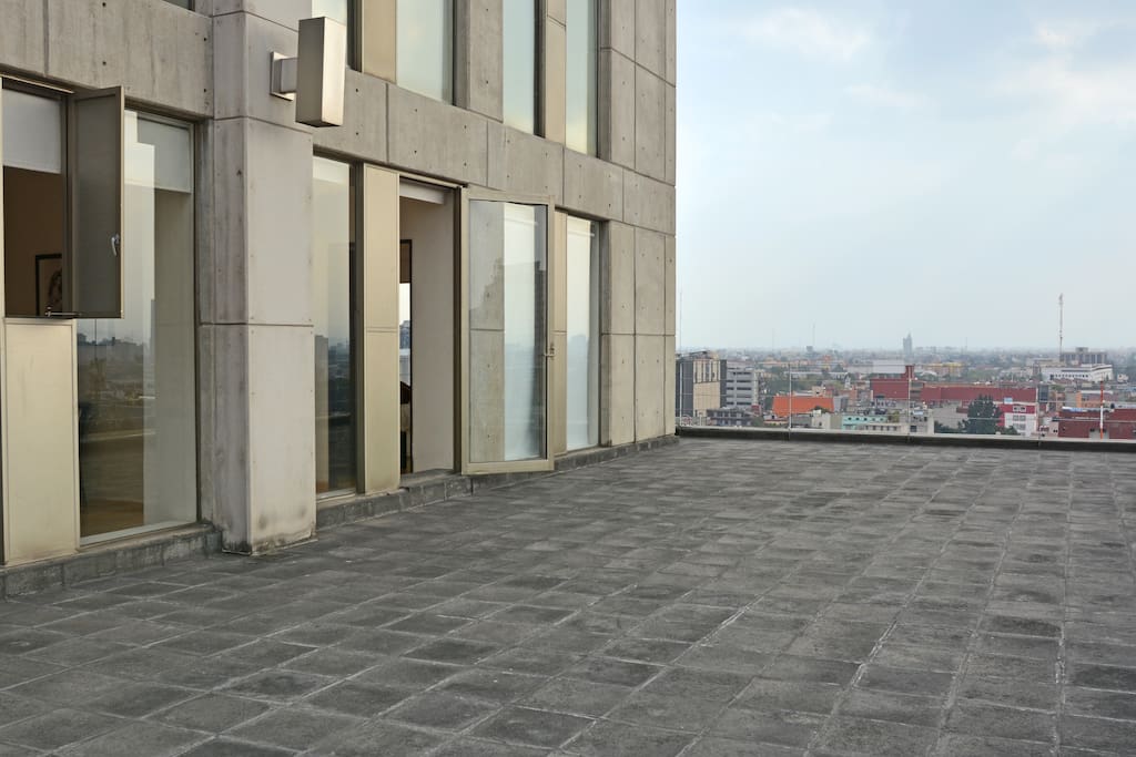 terrace looking at the apartment