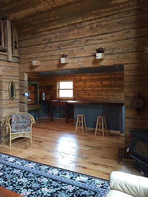 Great view from living room to kitchen.