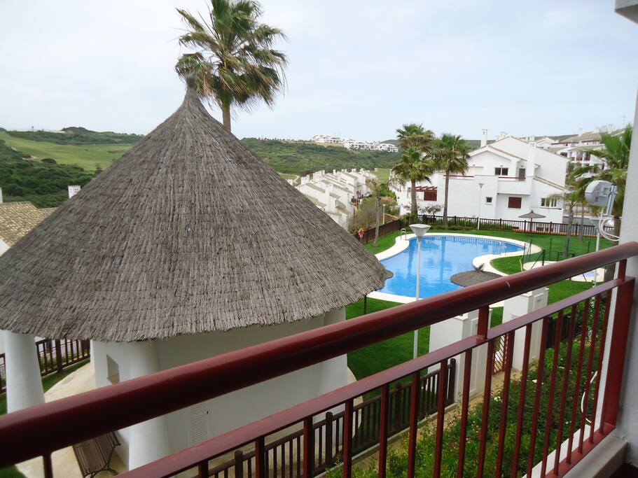 Pool and garden views from terrace