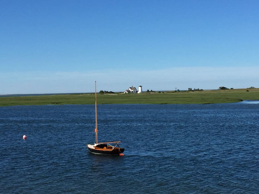 Stage harbor, accessible from Sears landing, 5 min walk from house. Only dog friendly beach in town.