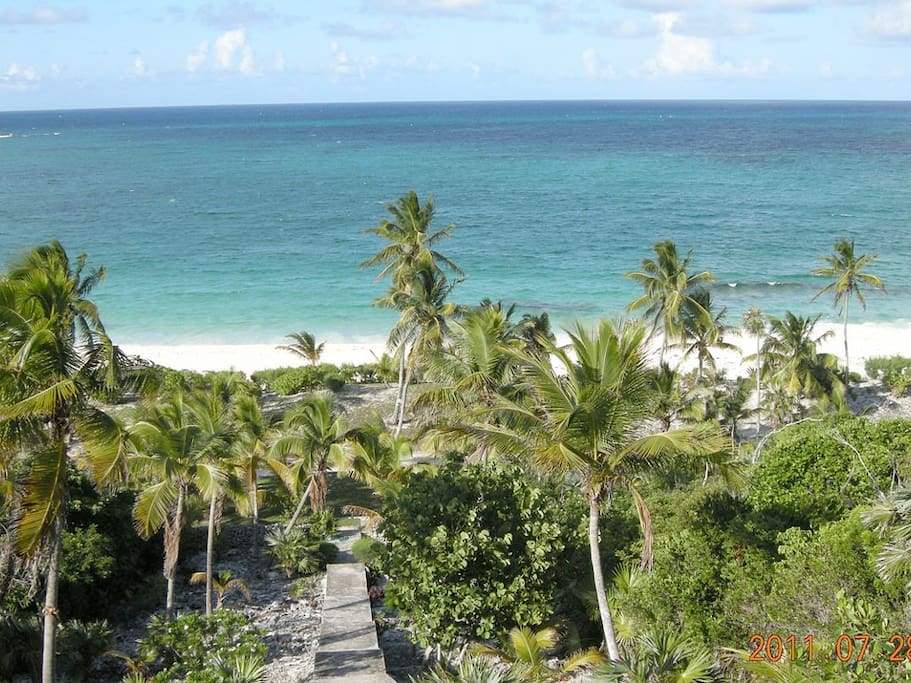 Steps down to the beach from Agave Hill Villa