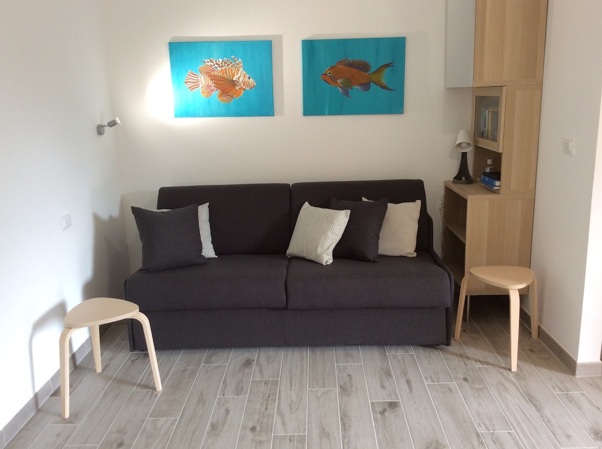 salon avec canapé-lit