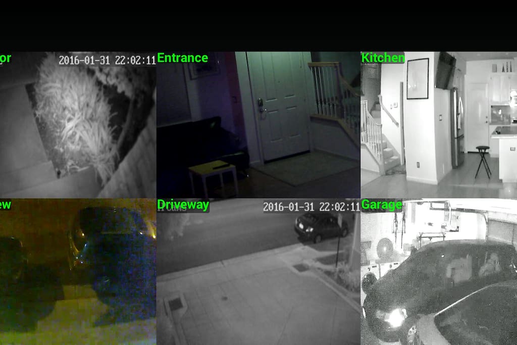 House is under full surveillance on ground floor for safety. All rooms are upstairs.