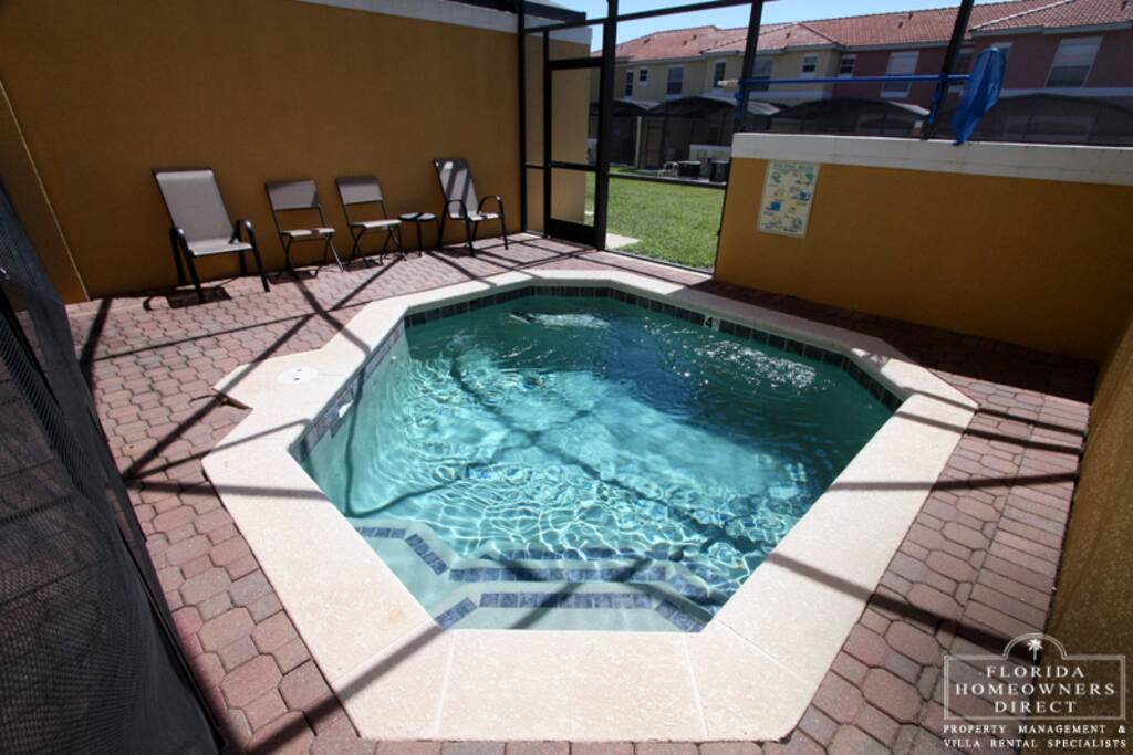 The sparkling clear, private pool is a perfect oasis in the sunshine during your vacation stay at this wonderful home. Relax and soak up the FL sun.