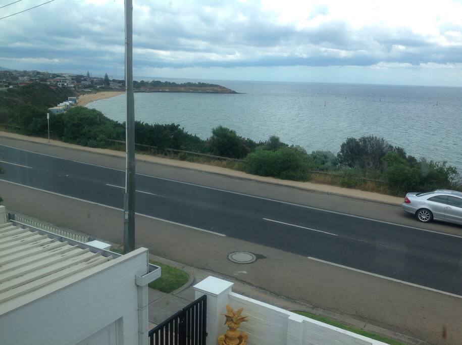 View from upstairs lounge and balcony. The access ramp to Fisherman's Beach is just across the road.