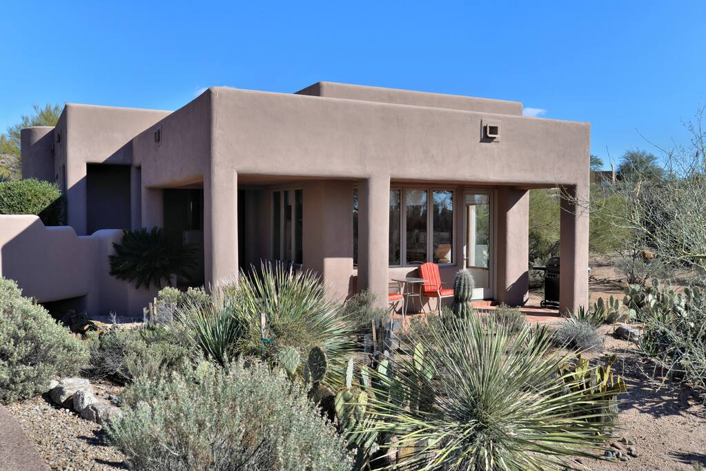 This casita (cottage) is a separate building across a foot bridge from the main house.