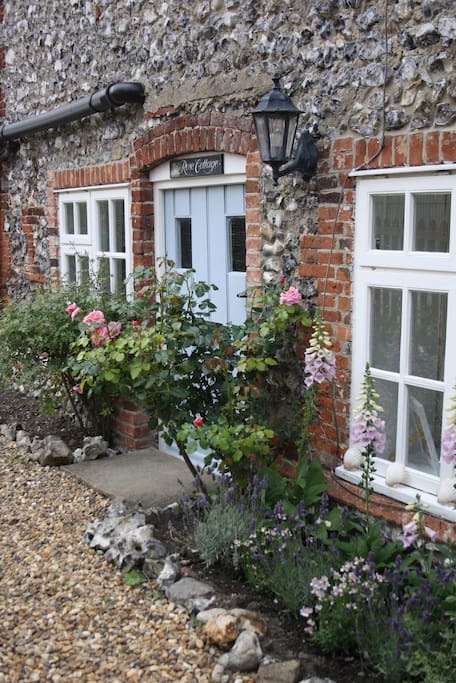 Traditional brick and flint.
