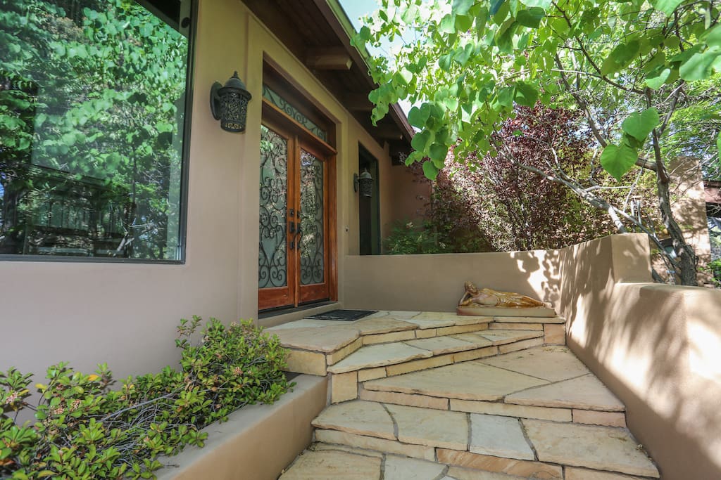 Flagstone entryway.